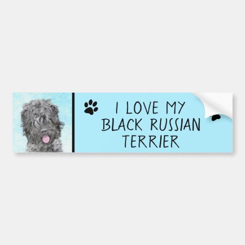 Black Russian Terrier Painting _ Cute Original Dog Bumper Sticker