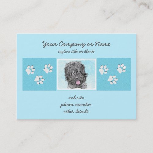 Black Russian Terrier Painting _ Cute Original Dog Business Card