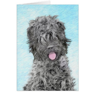 Black Russian Terrier Painting - Cute Original Dog Cards