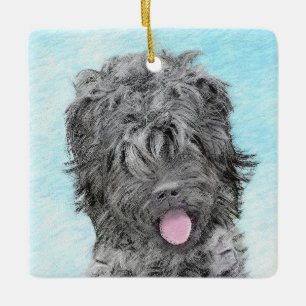 Black Russian Terrier Painting - Cute Original Dog Ceramic Ornament