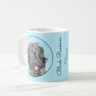 Black Russian Terrier Painting - Cute Original Dog Coffee Mug
