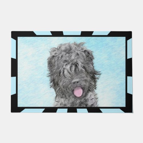Black Russian Terrier Painting _ Cute Original Dog Doormat