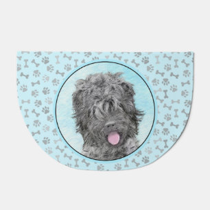 Black Russian Terrier Painting - Cute Original Dog Doormat