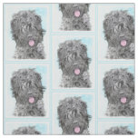 Black Russian Terrier Painting - Cute Original Dog Fabric