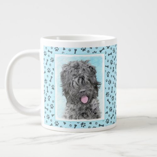 Black Russian Terrier Painting _ Cute Original Dog Giant Coffee Mug