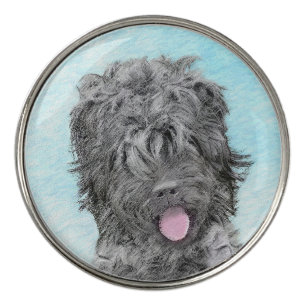 Black Russian Terrier Painting - Cute Original Dog Golf Ball Marker