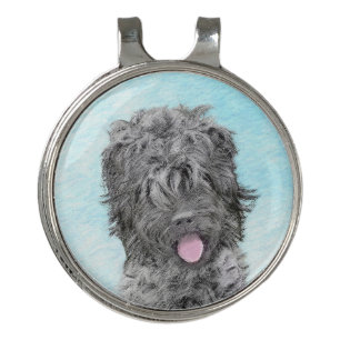Black Russian Terrier Painting - Cute Original Dog Golf Hat Clip