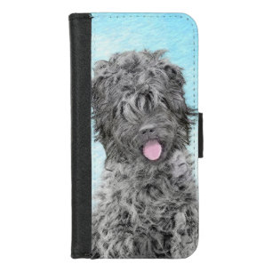 Black Russian Terrier Painting - Cute Original Dog iPhone 8/7 Wallet Case