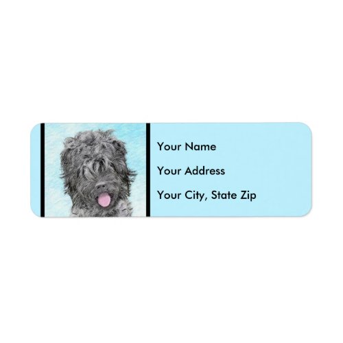 Black Russian Terrier Painting _ Cute Original Dog Label