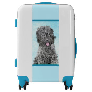 Black Russian Terrier Painting - Cute Original Dog Luggage