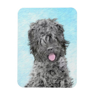 Black Russian Terrier Painting - Cute Original Dog Magnet