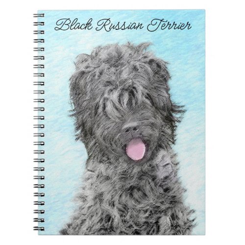 Black Russian Terrier Painting _ Cute Original Dog Notebook