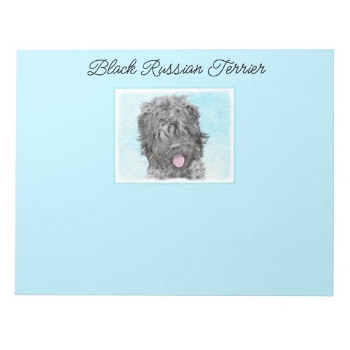 Black Russian Terrier Painting _ Cute Original Dog Notepad