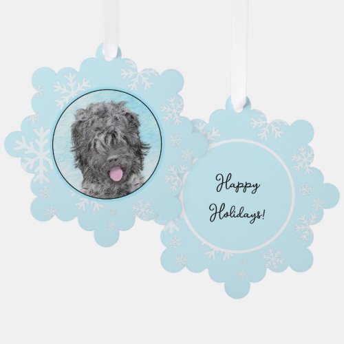 Black Russian Terrier Painting _ Cute Original Dog Ornament Card