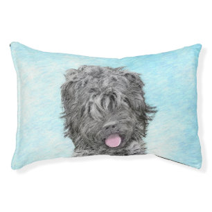 Black Russian Terrier Painting - Cute Original Dog Pet Bed