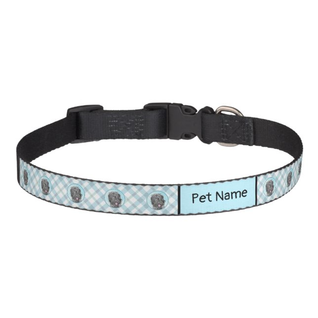 Black Russian Terrier Painting - Cute Original Dog Pet Collar (Front)
