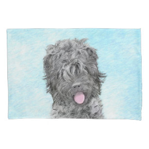 Black Russian Terrier Painting - Cute Original Dog Pillow Case