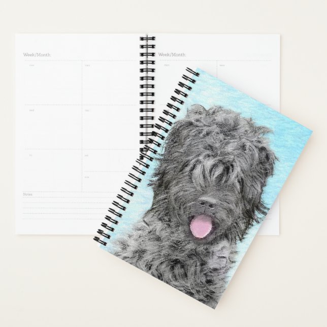 Black Russian Terrier Painting - Cute Original Dog Planner (Display)