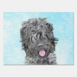 Black Russian Terrier Painting - Cute Original Dog Sign