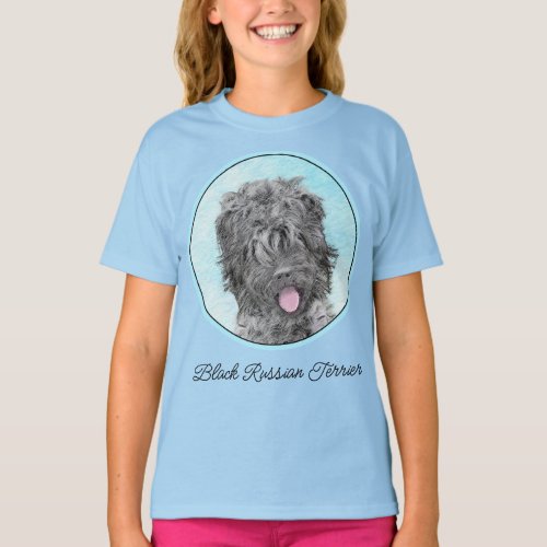 Black Russian Terrier Painting _ Cute Original Dog T_Shirt