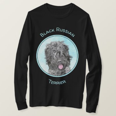 Black Russian Terrier Painting - Cute Original Dog T-Shirt