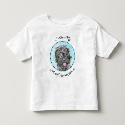 Black Russian Terrier Painting - Cute Original Dog Toddler T-shirt
