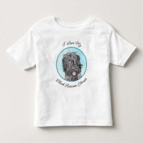 Black Russian Terrier Painting _ Cute Original Dog Toddler T_shirt