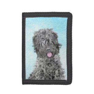 Black Russian Terrier Painting - Cute Original Dog Tri-fold Wallet