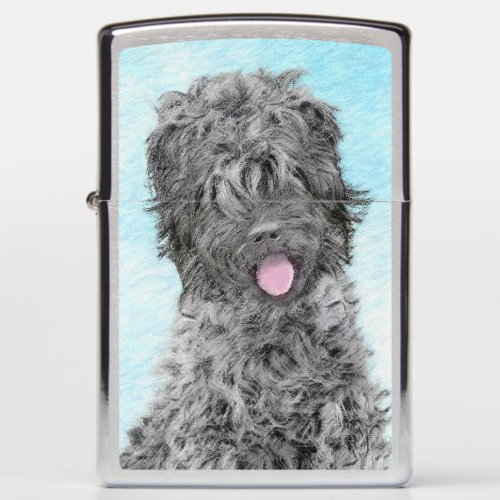 Black Russian Terrier Painting _ Cute Original Dog Zippo Lighter