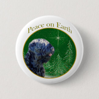 Black Russian Terrier Peace Pinback Button