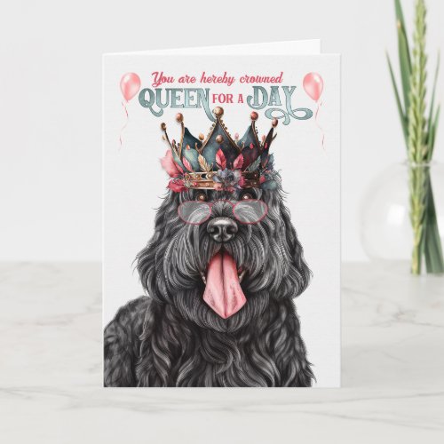 Black Russian Terrier Queen for a Day Birthday Card