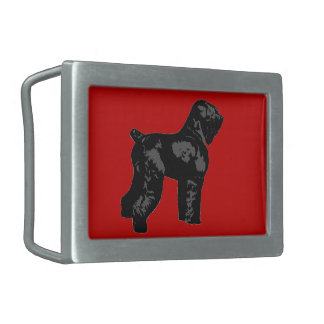 Black Russian Terrier Rectangular Belt Buckle