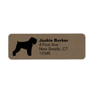 Black Russian Terrier Silhouette Return Address Label