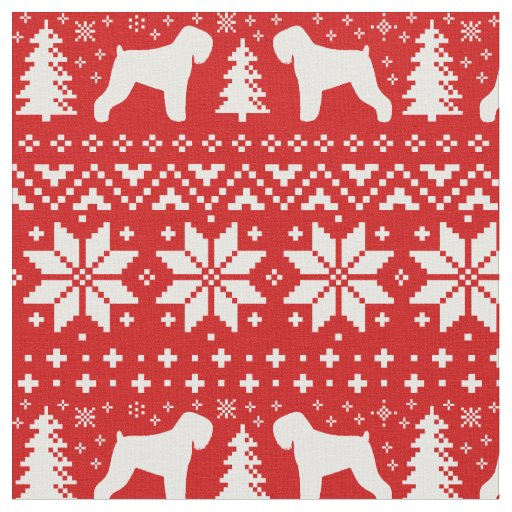 Black Russian Terrier Silhouettes Christmas Dogs Fabric