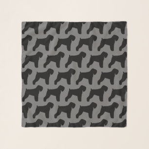 Black Russian Terrier Silhouettes Pattern Scarf