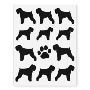 Black Russian Terrier Silhouettes Temporary Tattoos