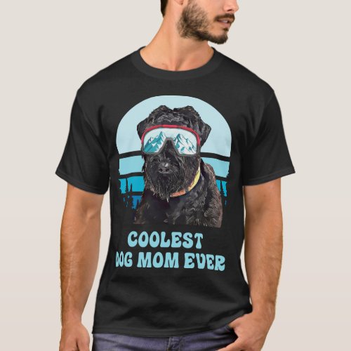 Black Russian Terrier Skiing Winter Coolest Dog Mo T_Shirt