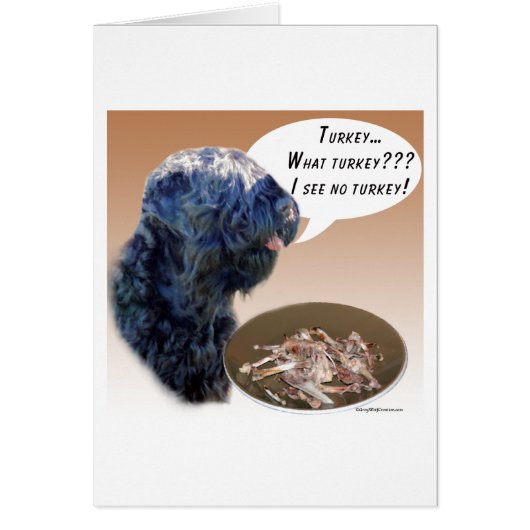 Black Russian Terrier Turkey Cards (Front)