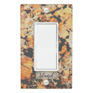 Black, Rust and Grey Pattern Granite Light Switch Cover