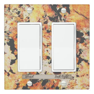 Black, Rust and Grey Pattern Granite Light Switch Cover