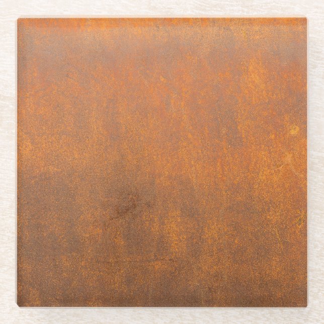 Black rust, metal texture close-up. glass coaster (Front)