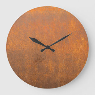 Black rust, metal texture close-up. large clock