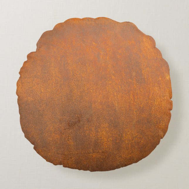 Black rust, metal texture close-up. round pillow (Front)