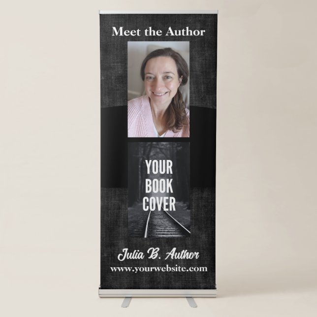 Black Rustic Banner for Authors Photo & Book Cover (Front)