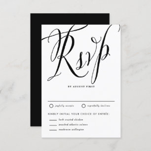 Black Rustic Calligraphy with Meal Choice RSVP Card