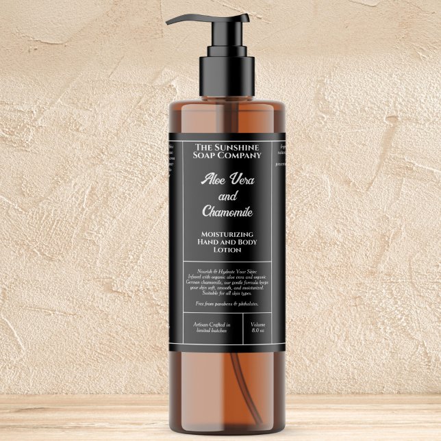 Black rustic cosmetics bottle label 4 oz 8 oz (Creator Uploaded)