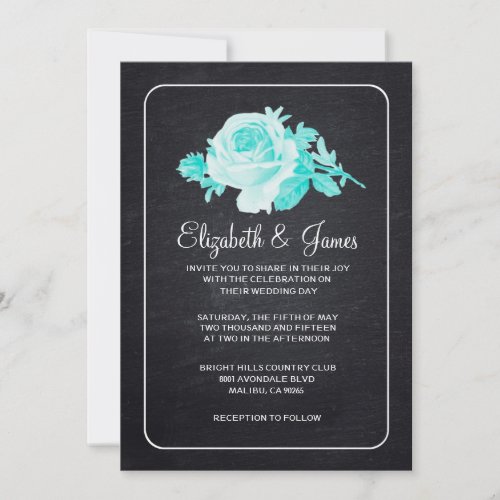Black Rustic Floral/Flower Wedding Invitations