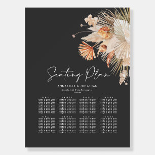black rustic foliage wedding seating plan foam board