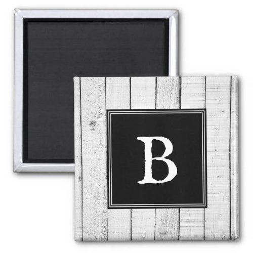 Black Rustic Monogram Magnet