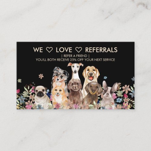 Black Rustic Pet Appointment reminder Dogs Business Card